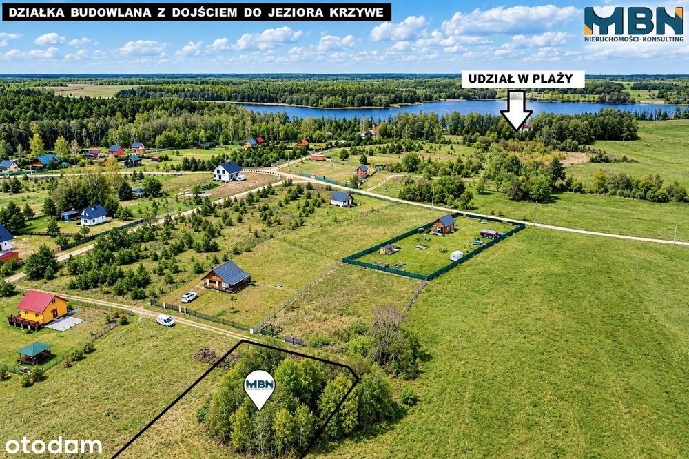 Działka budowlana |udz. w linii brzeg. jez. Krzywe - Widok 2