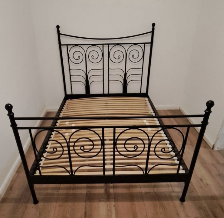 Stylowe łóżko metalowe IKEA NORESUND 140x200 cm (czarne)