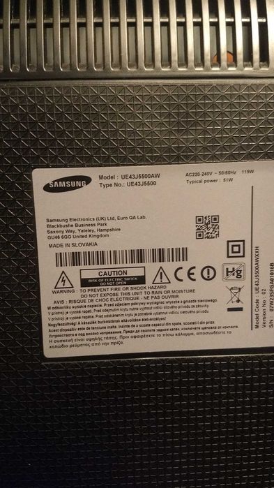 Телевізор Samsung  UE43J5500 UE40KU6000 розбитий запчастини