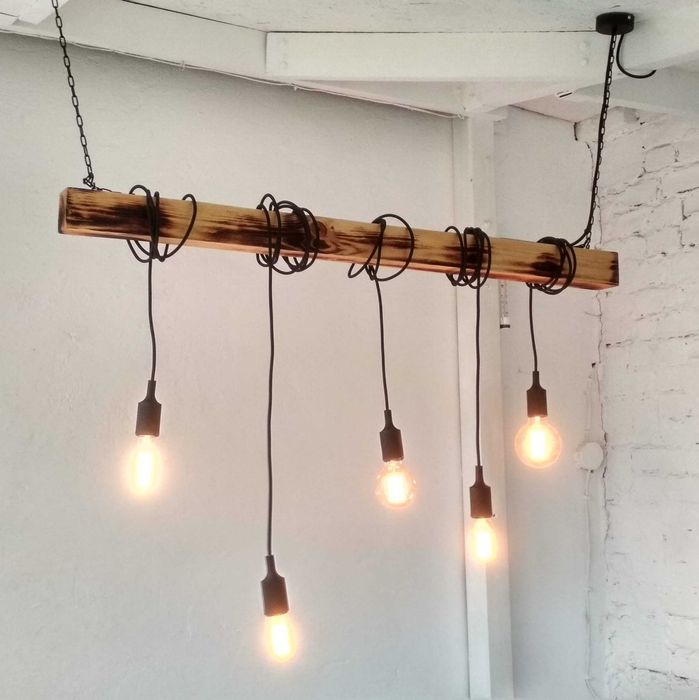 Lampa wisząca LOFT belka pięciopunktowa