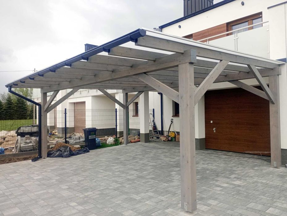 Wiata, carpot, zadaszenie tarasu, konstrukcja drewniana, taras, pergola