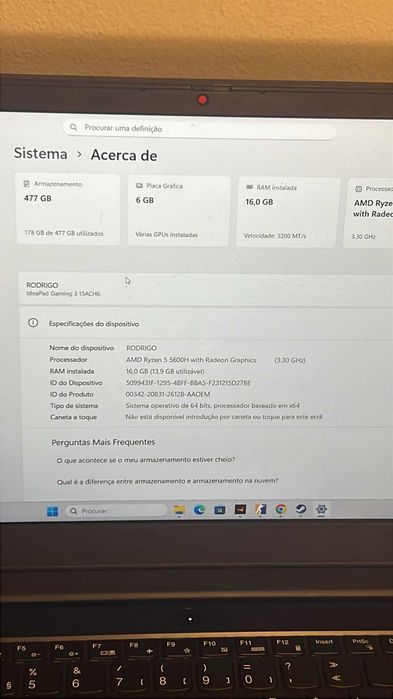 Portátil Lenovo Ideapad Gaming 3 15ACH6-319 15.6”