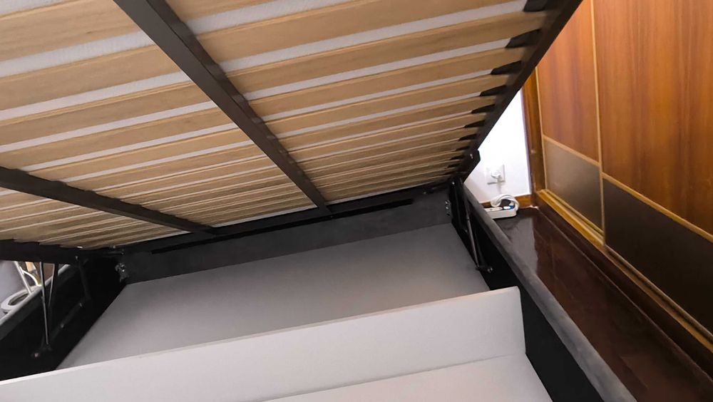 Antarte Double Bed (Integrated Headboard) + Emma Diamond Hybrid Premium Mattress (160x200) — Like New!