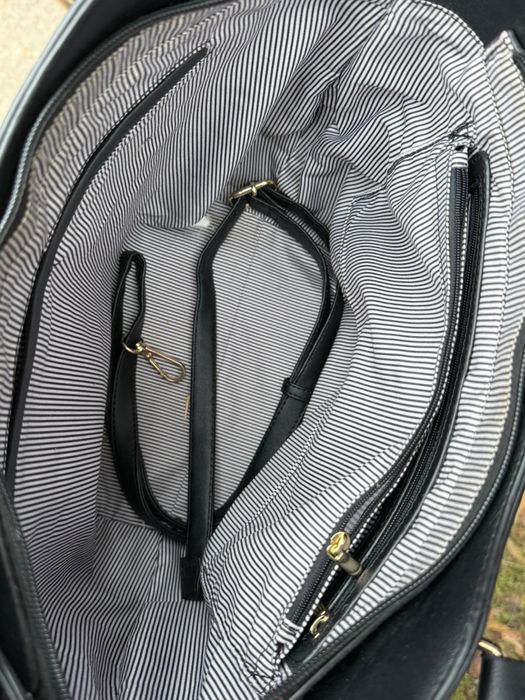 torebka Burberry London – elegancka, szaro-czarna, z paskiem