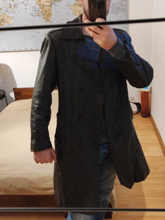 Płaszcz skórzany męski