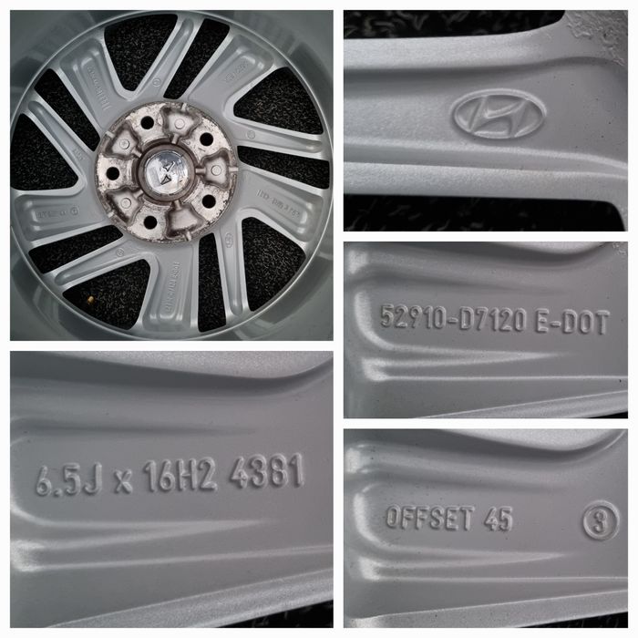 Felgi Alu 16" Hyundai Tucson iX35 i30 iX20 5x114,3 BdbStan Oryginalne