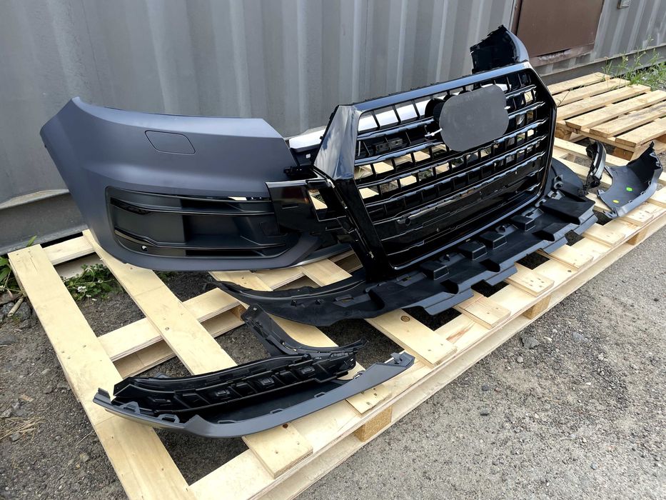 Передній бампер audi q7 4m/Audi Q7 4M/ауді ку7 2015-2019 Black +Захист