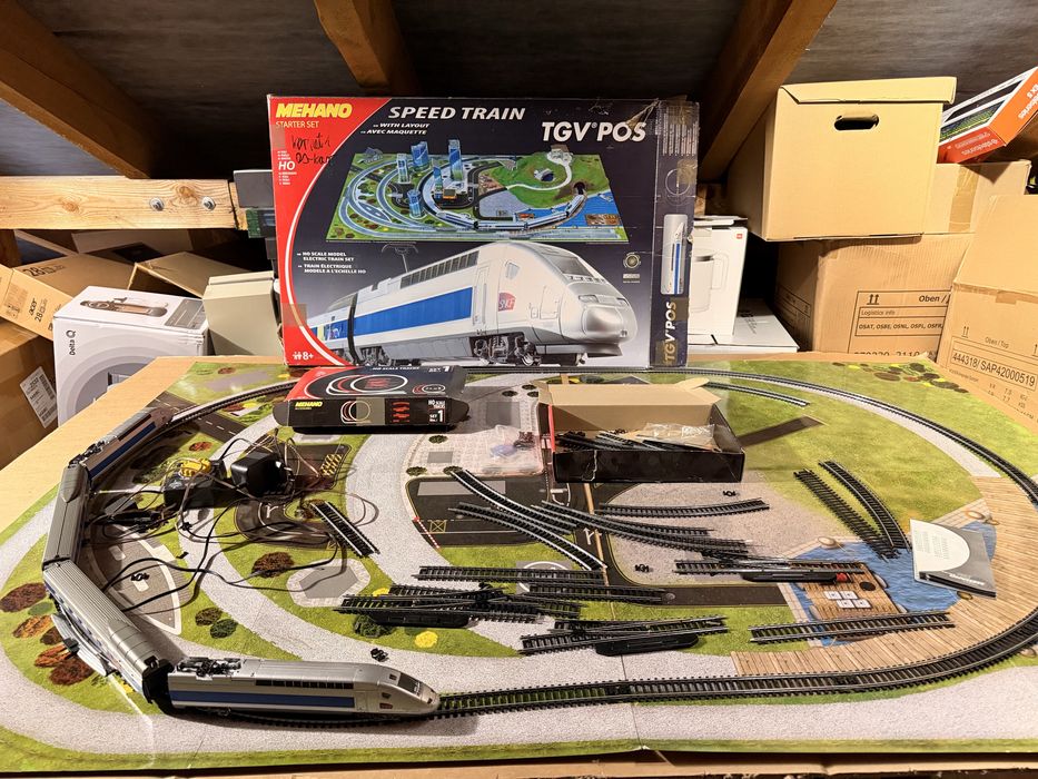 Kolejka Mehano HO TGV POS z dodatkowymi torami i makietą