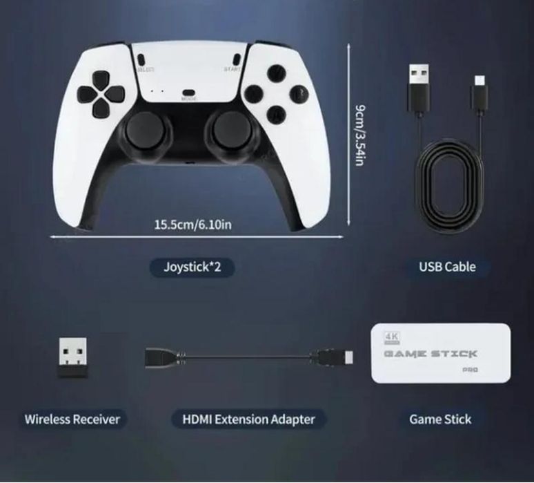Ігрова консоль M15 Game Stick 64Gb 4K HDMI + 2 бездротові джойстика