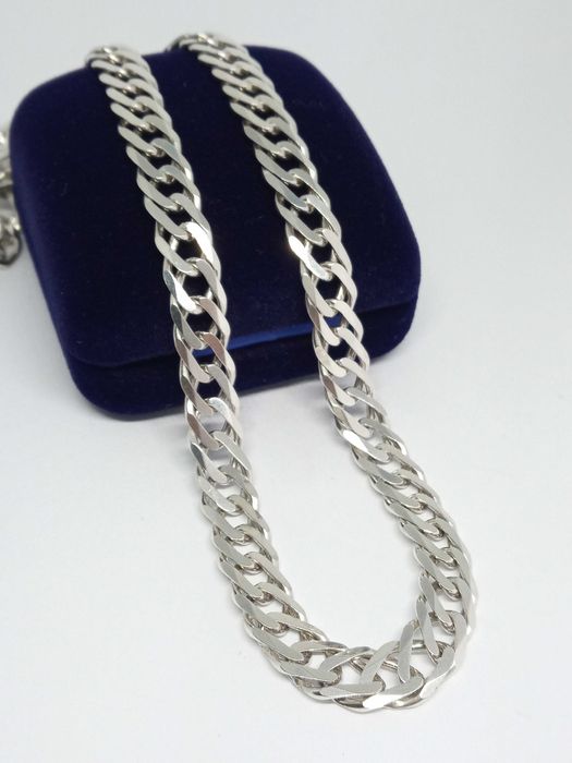 Lombardowski. Srebrny łańcuszek pr.925 60,5cm 37,06g BDB stan