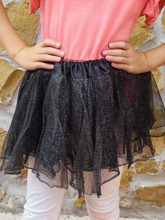 Saia de Tule Preto Brilhante Menina 2-3 Anos – Bom Estado
