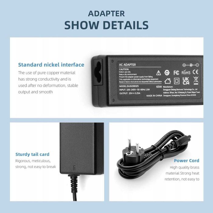 ładowarka AC zasilacz do Lenovo Flex 4 5 6 S. 65W 20V 3,25A