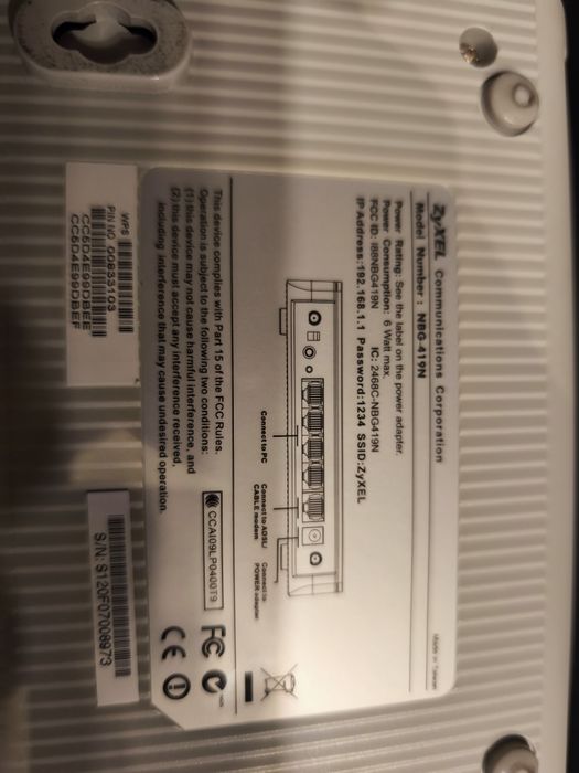 Router Zyxel NBG 419n