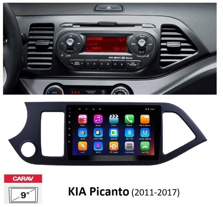(NOVO) Rádio 2DIN • Kia PICANTO (2004 até 2017) • Android GPS [4+64GB]