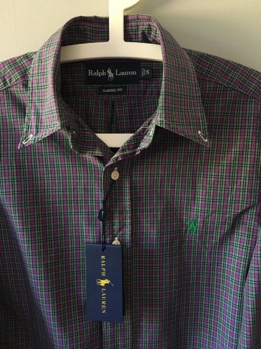 Ralph Lauren NOWA koszula męska S oryginalna w kratkę fioletowa