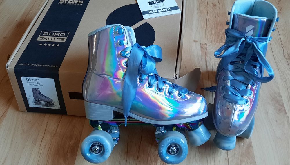Wrotki rolki figurowe tradycyjne Story Quad skate dziewczęce roz. 38