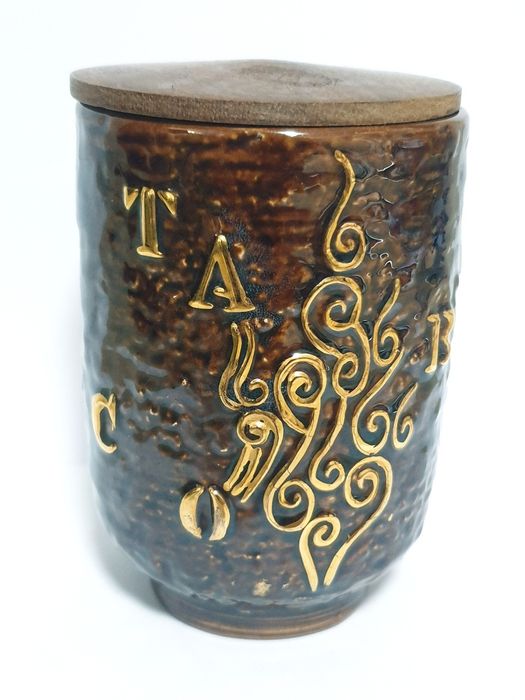 Antiga caixa de tabaco em faiança portuguesa Aleluja