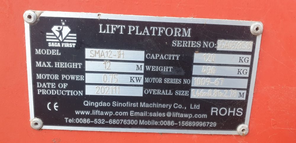 Podnośnik 12M podest roboczy osobowy Platforma jak nowa