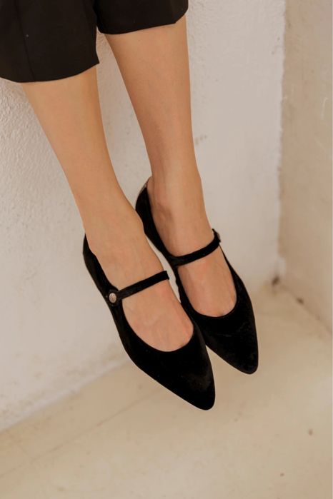 Sapatos Dana Black Velvet Ganzitos T.39 - NOVO