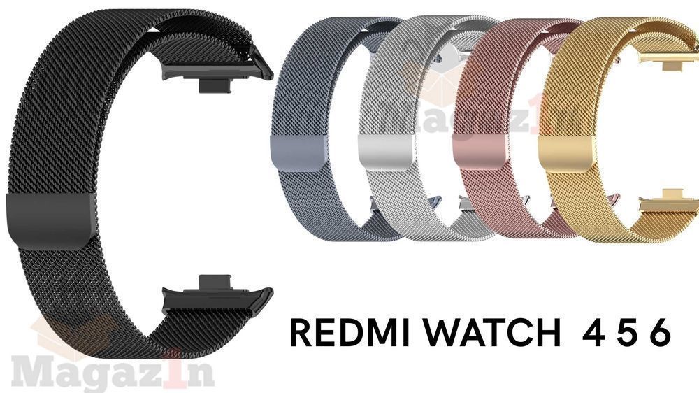 Ремінець міланська петля Redmi Watch 4/5/6 Mi Band 8/9/10 Pro магнітна