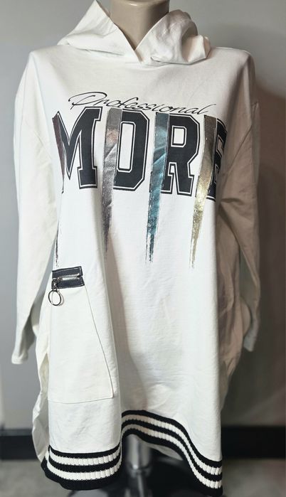 Biała Bluza Włoska Kaptur More Professional M-XL