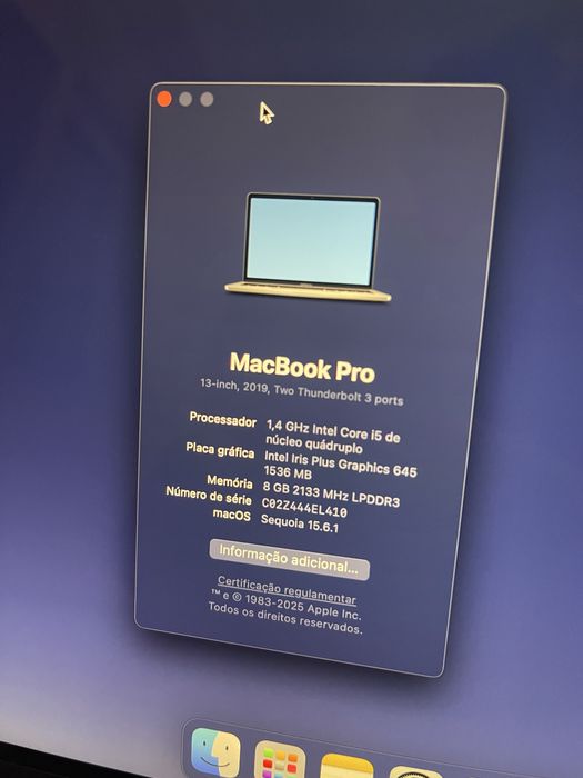 MacBook Pro 2019 - Touch Bar | i5 | 8GB RAM | 256GB SSD