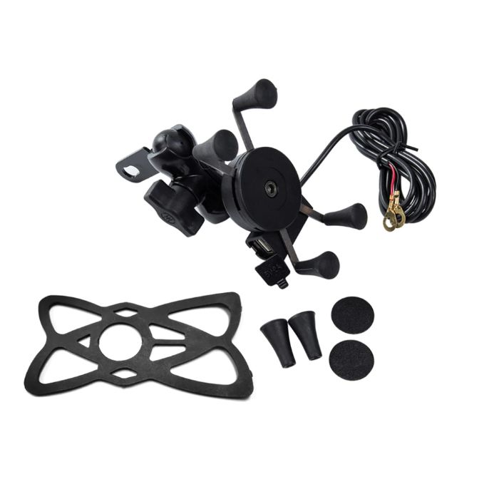 UCHWYT MOTOCYKLOWY ładowarka telefon 2 mocowania USB xram x-grip