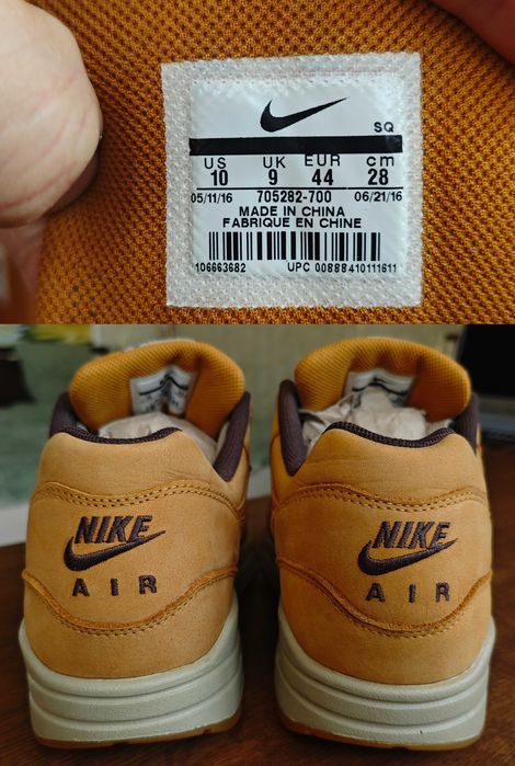 Nike Air Max 1 Leather Premium "Wheat Pack" 44 размер 28 см