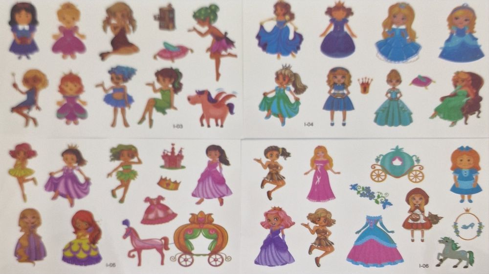 Tatuaż księżniczki tatuaże zmywalne zestaw mix wzorów
