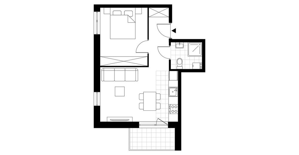 2-pokojowe mieszkanie 43m2 + balkon