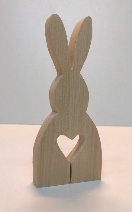 ZAJĄC WIELKANOCNY figurka drewniana królik 3D 20cm