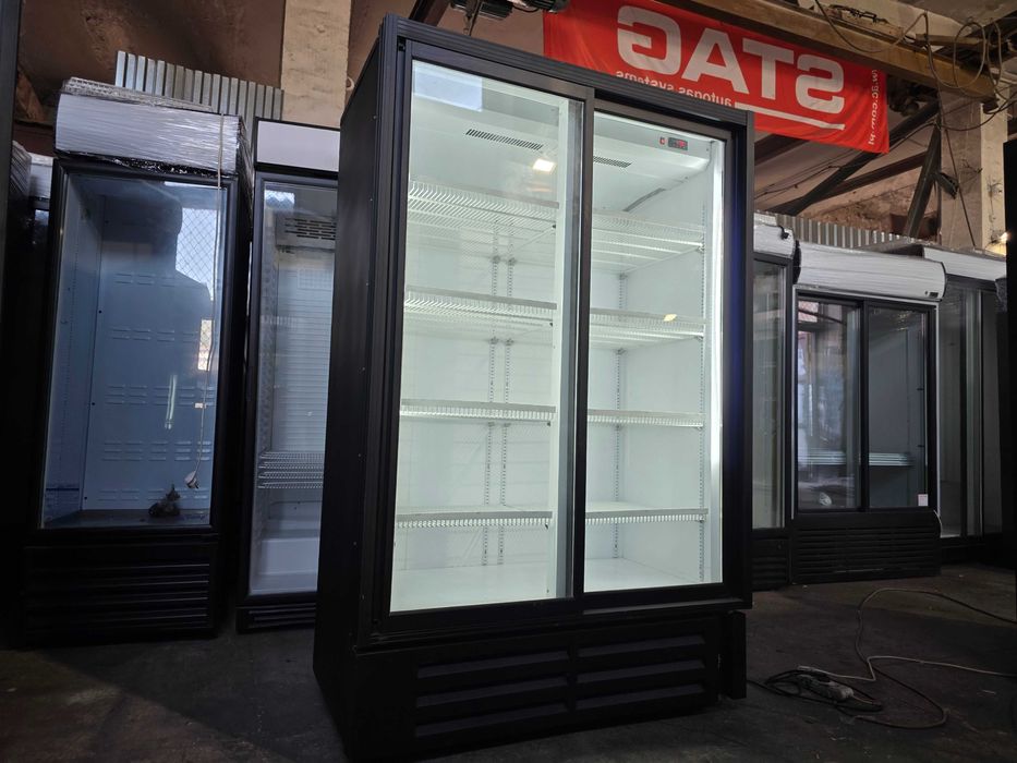 Холодильна шафа вітрина Inter 1200 Чорний, Гарантія.Сервіс з виїздом!