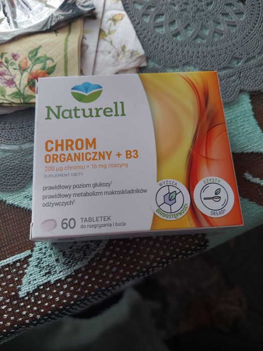 Zestaw Tabletki chrom organiczny +B3,tejpy,taśma