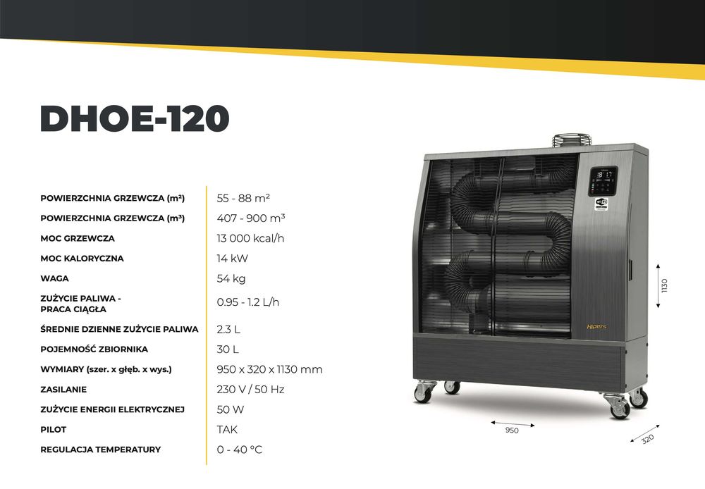 Mobilne nagrzewnice olejowe podczerwieni HIPERS - SPRZEDAŻ & SERWIS