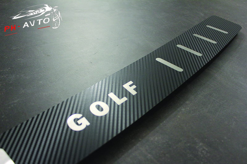 Накладка на бампер VW Golf 7 Combi Універсал Нержавійка + карбон
