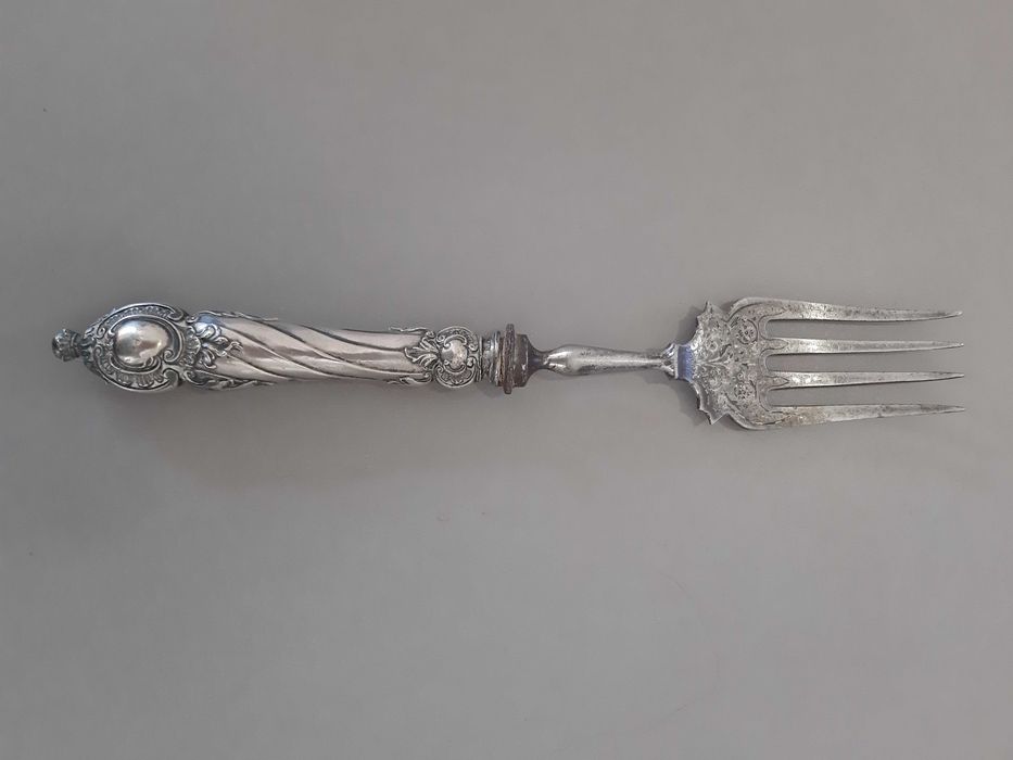 Stary śliczny widelec srebro 800 warmet