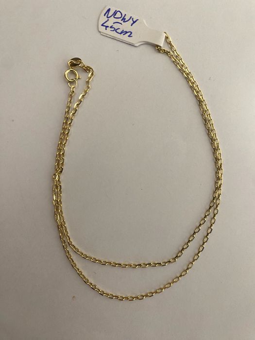 ZŁOTY, nowy łańcuszek, 45 cm, 2,51 g, próba: 585, 14K