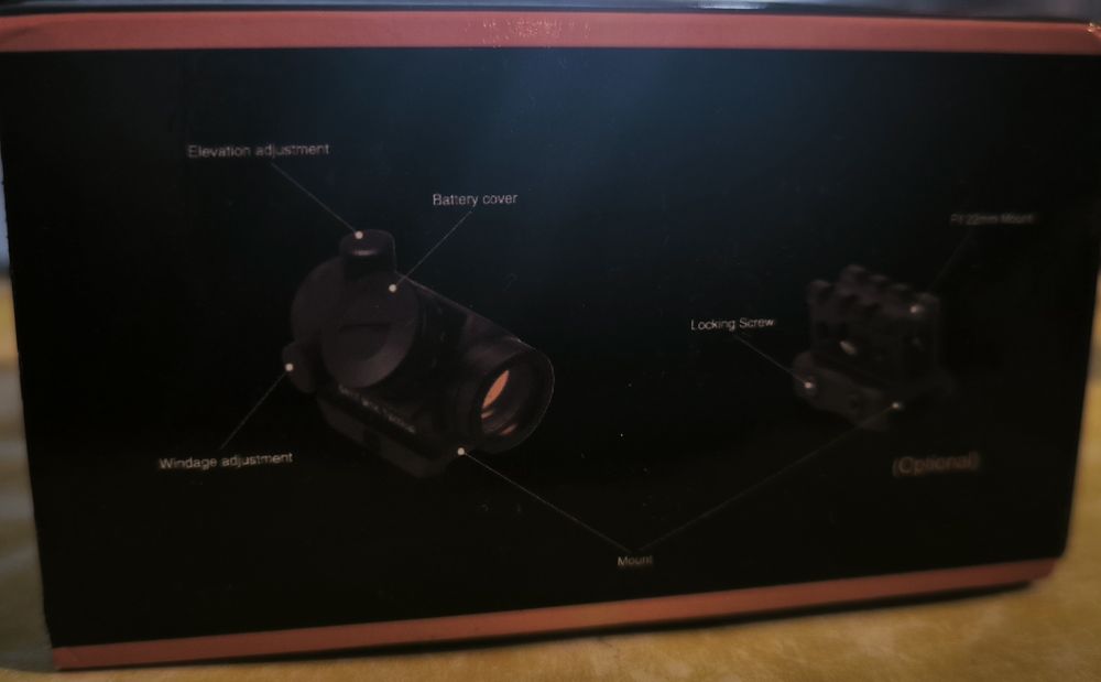Mira Red Dot nova na caixa
