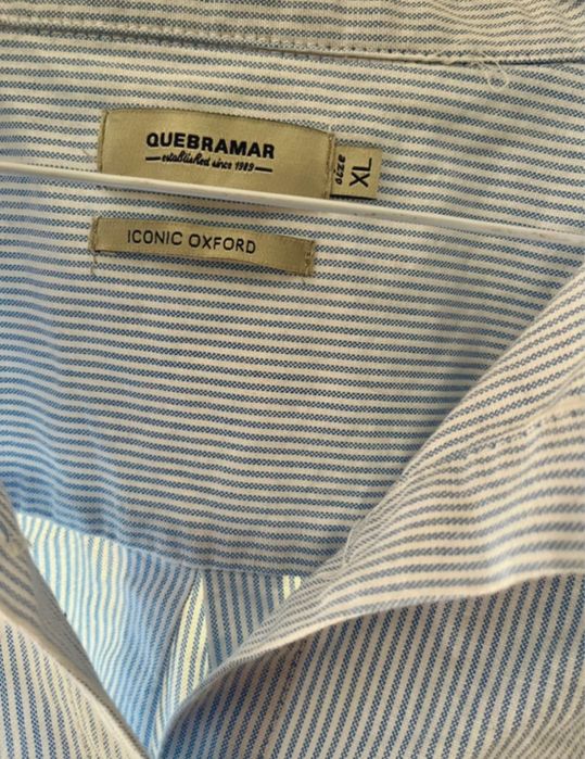 Camisa Quebramar riscas azuis e brancas xl