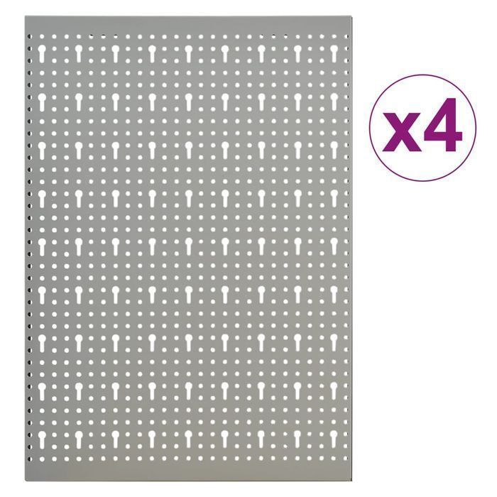 Vidaxl Ścienne Płyty Perforowane, 4 Szt., 40X58 Cm, Stal