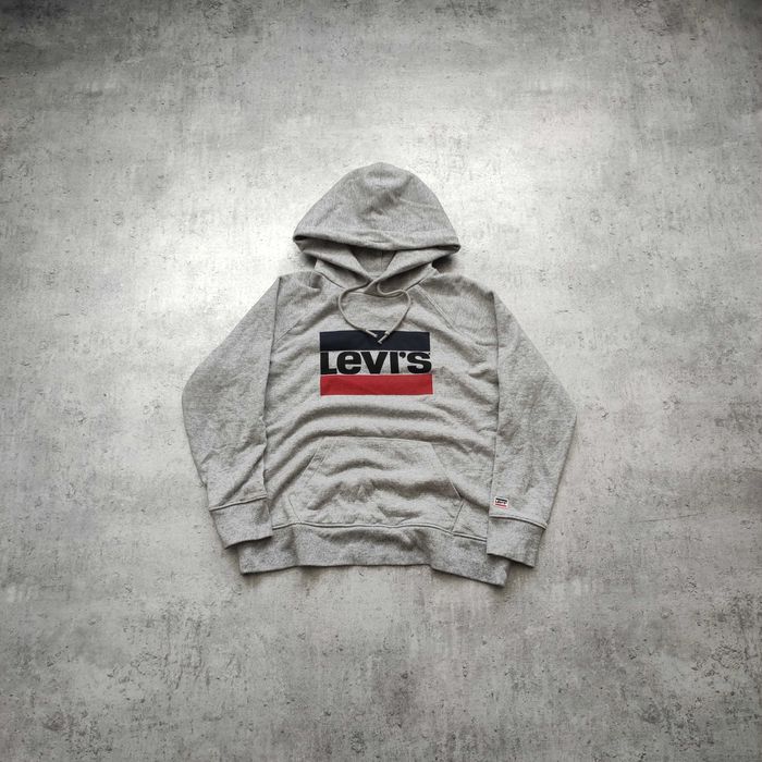 DAMSKA PREMIUM Bluza z Kapturem Bawełna Hoodie Logo Levis Casual