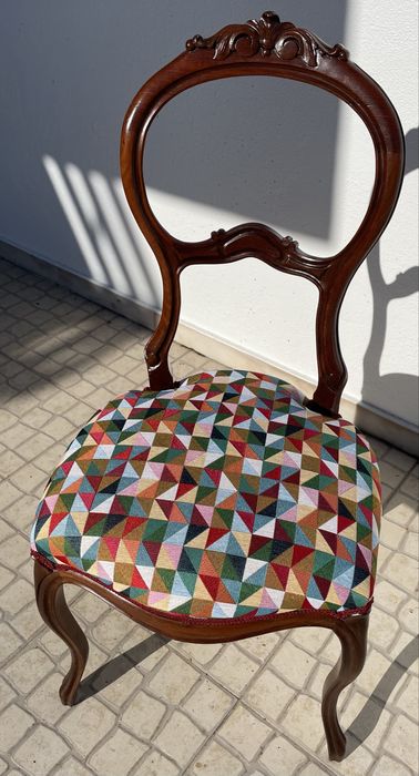 5 cadeiras romanticas em pau santo