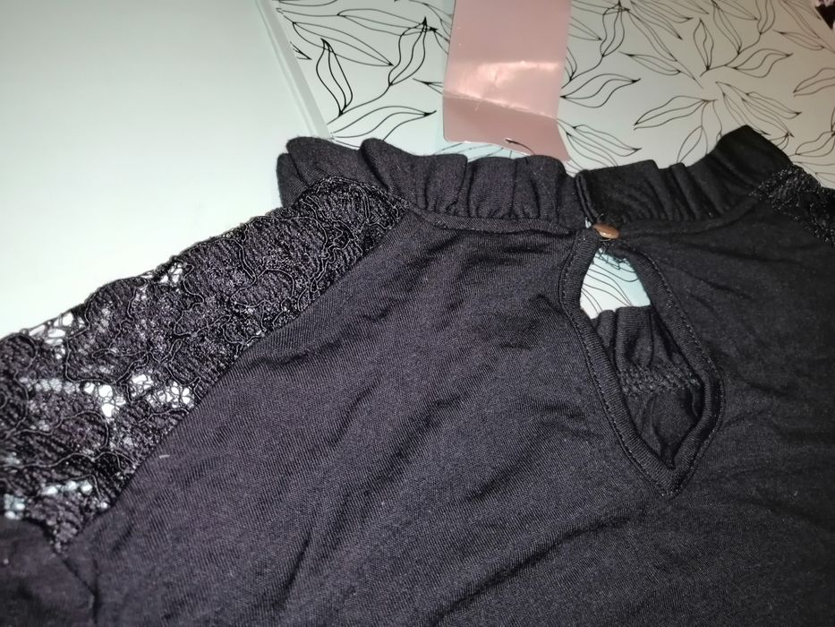 Orsay Koszula Bluzka Z wstawkami z koronki, i ozdobną stójką NOWA xs-M