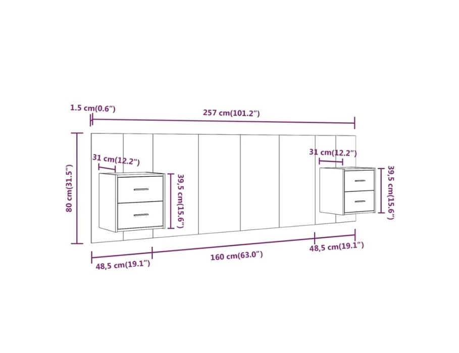 Cabeceira de cama branca