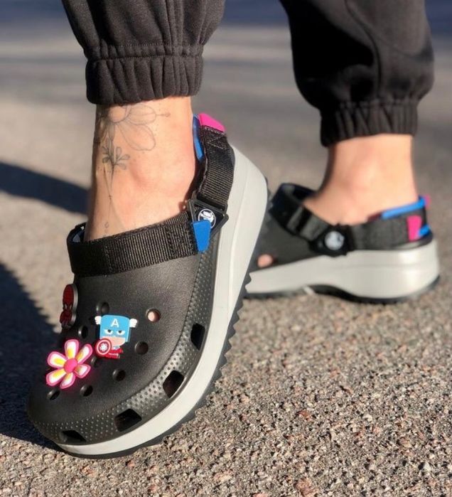 Crocs hiker white black bone крокси жіночі 36 37 38 39 40 41 42