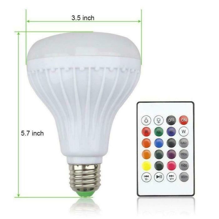 Lampada LED RGB com coluna Musica Som Bluetooth e comando NOVO