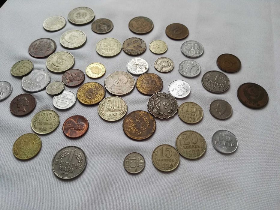 Stare Monety zagraniczne Rosja Chiny Węgry Arabia Swiss NRD RFN 42szt ...