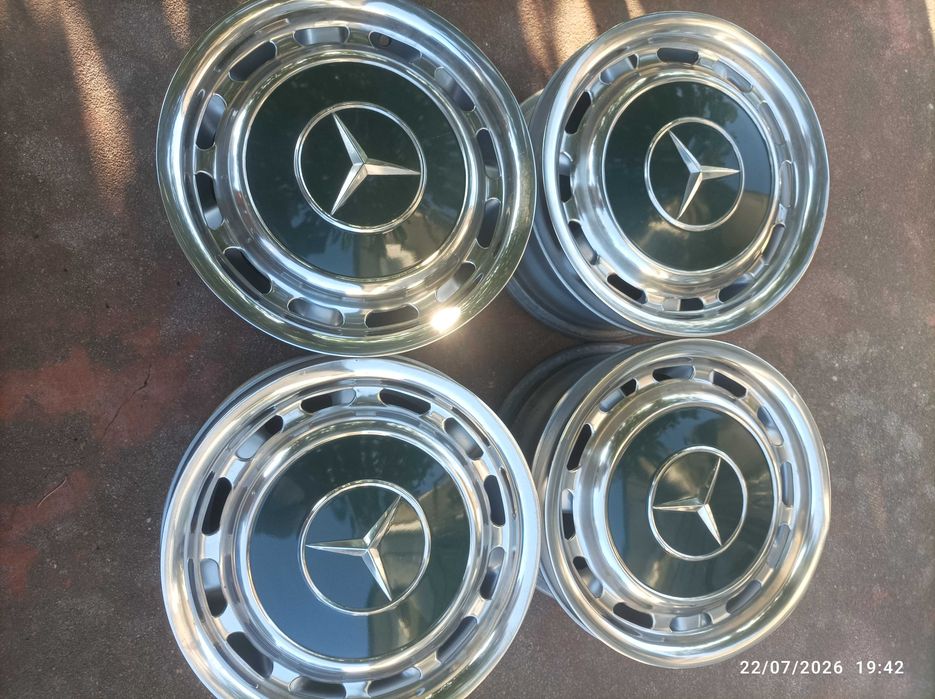 Tampoes roda Mercedes Classicos jantes 14 em inox como novos