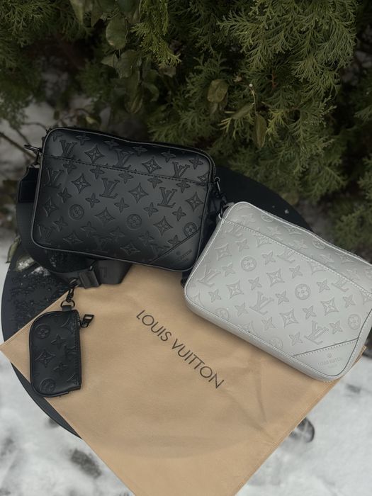 Сумка Louis Vuitton 2в1 чорна барсетка LV месенджер Луи Витон Лв
