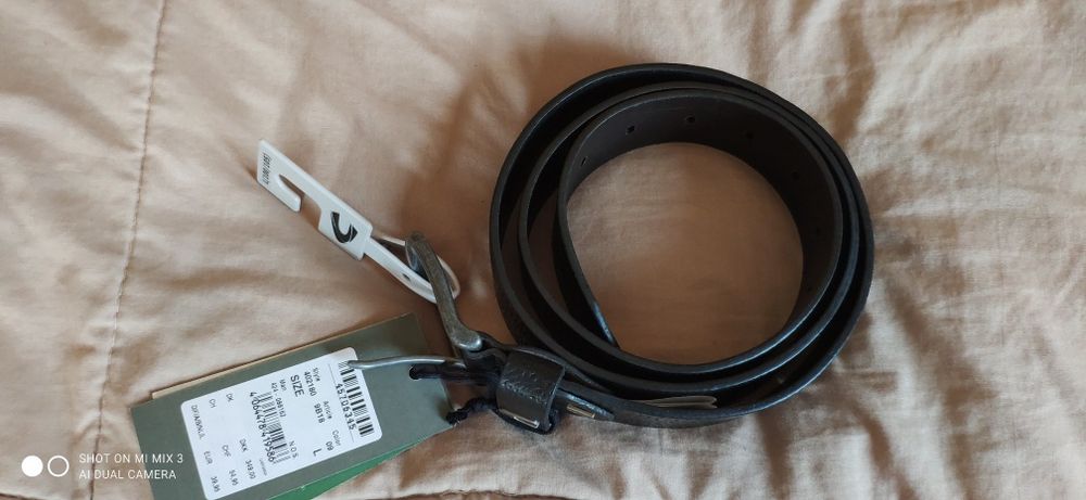 Camel Active czarny skórzany pasek męski szerokość 4cm rozm L 100 105